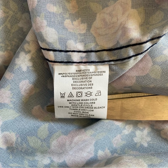 2 Madison Floral Slim Fit Button Up Shirt Long Sleeve Mens Size XL 17-17.5 34/35 - Picture 6 of 12